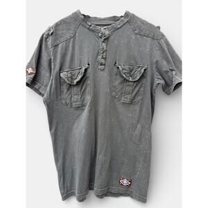 Affliction Standard Revolution Double Pocket T-Shirt XL Gray